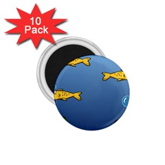 Water Bubbles Fish Seaworld Blue 1.75  Magnets (10 pack) 