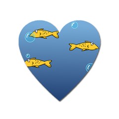 Water Bubbles Fish Seaworld Blue Heart Magnet