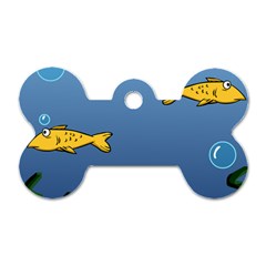 Water Bubbles Fish Seaworld Blue Dog Tag Bone (Two Sides)