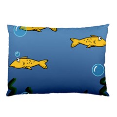 Water Bubbles Fish Seaworld Blue Pillow Case