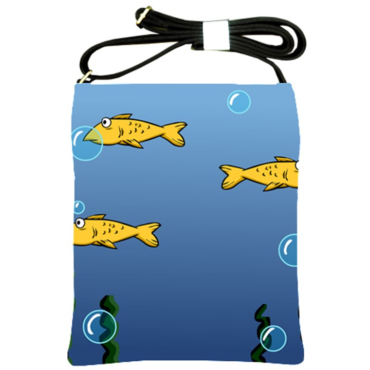 Water Bubbles Fish Seaworld Blue Shoulder Sling Bags