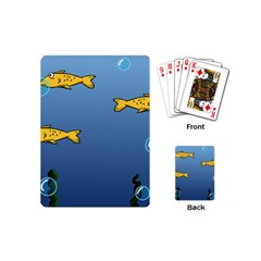 Water Bubbles Fish Seaworld Blue Playing Cards (mini) 