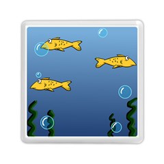 Water Bubbles Fish Seaworld Blue Memory Card Reader (Square) 