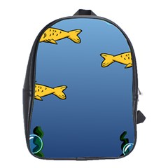 Water Bubbles Fish Seaworld Blue School Bags (xl)  by Mariart