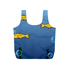 Water Bubbles Fish Seaworld Blue Full Print Recycle Bags (S) 