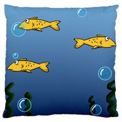 Water Bubbles Fish Seaworld Blue Standard Flano Cushion Case (One Side)