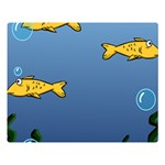 Water Bubbles Fish Seaworld Blue Double Sided Flano Blanket (Large)  Blanket Back