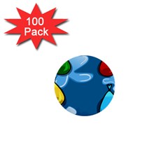 Water Balloon Blue Red Green Yellow Spot 1  Mini Buttons (100 pack) 