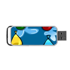 Water Balloon Blue Red Green Yellow Spot Portable USB Flash (Two Sides)