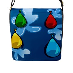 Water Balloon Blue Red Green Yellow Spot Flap Messenger Bag (L) 