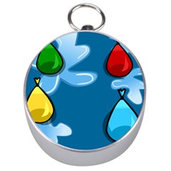 Water Balloon Blue Red Green Yellow Spot Silver Compasses