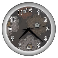Walls Medallion Floral Grey Polka Wall Clocks (silver) 