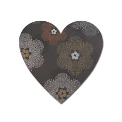 Walls Medallion Floral Grey Polka Heart Magnet