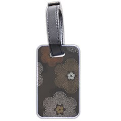 Walls Medallion Floral Grey Polka Luggage Tags (two Sides) by Mariart