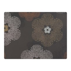 Walls Medallion Floral Grey Polka Double Sided Flano Blanket (mini)  by Mariart