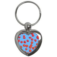Tomatoes Fruite Slice Red Key Chains (heart)  by Mariart