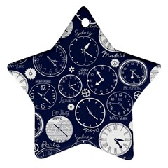 Time World Clocks Star Ornament (two Sides) by Mariart