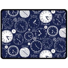 Time World Clocks Fleece Blanket (large)  by Mariart