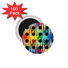 Watermark Circles Squares Polka Dots Rainbow Plaid 1 75  Magnets (100 Pack) 