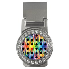 Watermark Circles Squares Polka Dots Rainbow Plaid Money Clips (cz) 