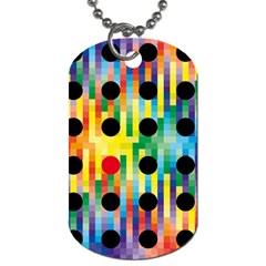 Watermark Circles Squares Polka Dots Rainbow Plaid Dog Tag (one Side) by Mariart