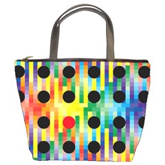 Watermark Circles Squares Polka Dots Rainbow Plaid Bucket Bags