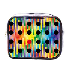 Watermark Circles Squares Polka Dots Rainbow Plaid Mini Toiletries Bags