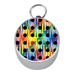 Watermark Circles Squares Polka Dots Rainbow Plaid Mini Silver Compasses