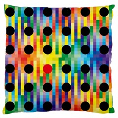 Watermark Circles Squares Polka Dots Rainbow Plaid Standard Flano Cushion Case (one Side) by Mariart