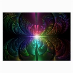 Anodized Rainbow Eyes And Metallic Fractal Flares Large Glasses Cloth (2-side)