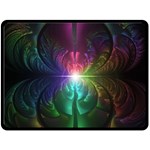 Anodized Rainbow Eyes And Metallic Fractal Flares Fleece Blanket (Large)  80 x60  Blanket Front