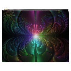 Anodized Rainbow Eyes And Metallic Fractal Flares Cosmetic Bag (xxxl) 