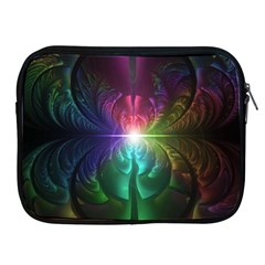 Anodized Rainbow Eyes And Metallic Fractal Flares Apple Ipad 2/3/4 Zipper Cases by jayaprime