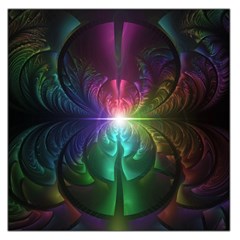 Anodized Rainbow Eyes And Metallic Fractal Flares Large Satin Scarf (square)