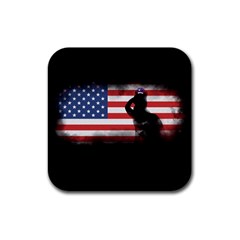 Honor Our Heroes On Memorial Day Rubber Square Coaster (4 Pack)  by Catifornia