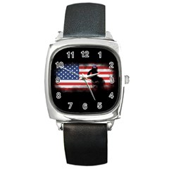 Honor Our Heroes On Memorial Day Square Metal Watch by Catifornia