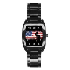 Honor Our Heroes On Memorial Day Stainless Steel Barrel Watch by Catifornia