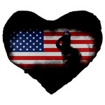 Honor Our Heroes On Memorial Day Large 19  Premium Flano Heart Shape Cushions Back