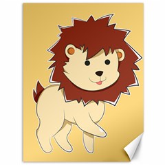 Happy Cartoon Baby Lion Canvas 36  X 48   by Catifornia