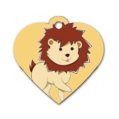 Happy Cartoon Baby Lion Dog Tag Heart (one Side) by Catifornia