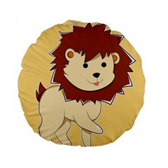 Happy Cartoon Baby Lion Standard 15  Premium Round Cushions by Catifornia