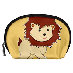Happy Cartoon Baby Lion Accessory Pouches (large)  by Catifornia