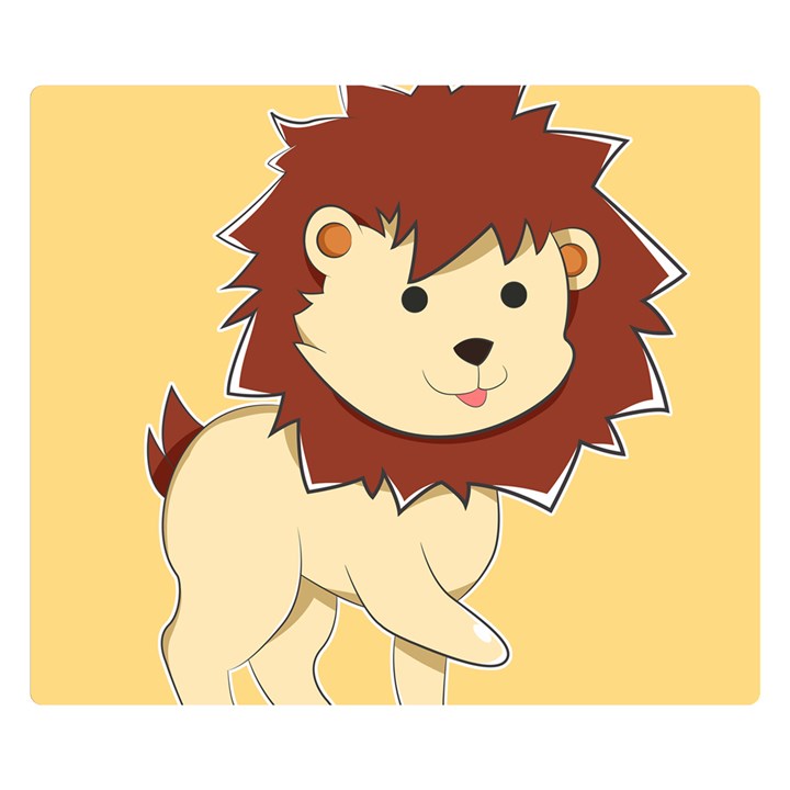 Happy Cartoon Baby Lion Double Sided Flano Blanket (Small) 