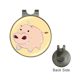 Happy Cartoon Baby Hippo Hat Clips With Golf Markers