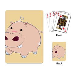 Happy Cartoon Baby Hippo Playing Card by Catifornia