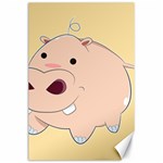 Happy Cartoon Baby Hippo Canvas 24  x 36  23.35 x34.74  Canvas - 1