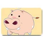 Happy Cartoon Baby Hippo Large Doormat  30 x20  Door Mat