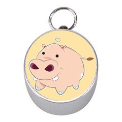 Happy Cartoon Baby Hippo Mini Silver Compasses by Catifornia