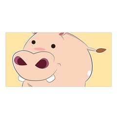 Happy Cartoon Baby Hippo Satin Shawl by Catifornia