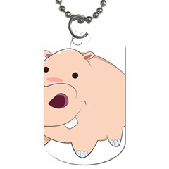 Happy Cartoon Baby Hippo Dog Tag (one Side) by Catifornia